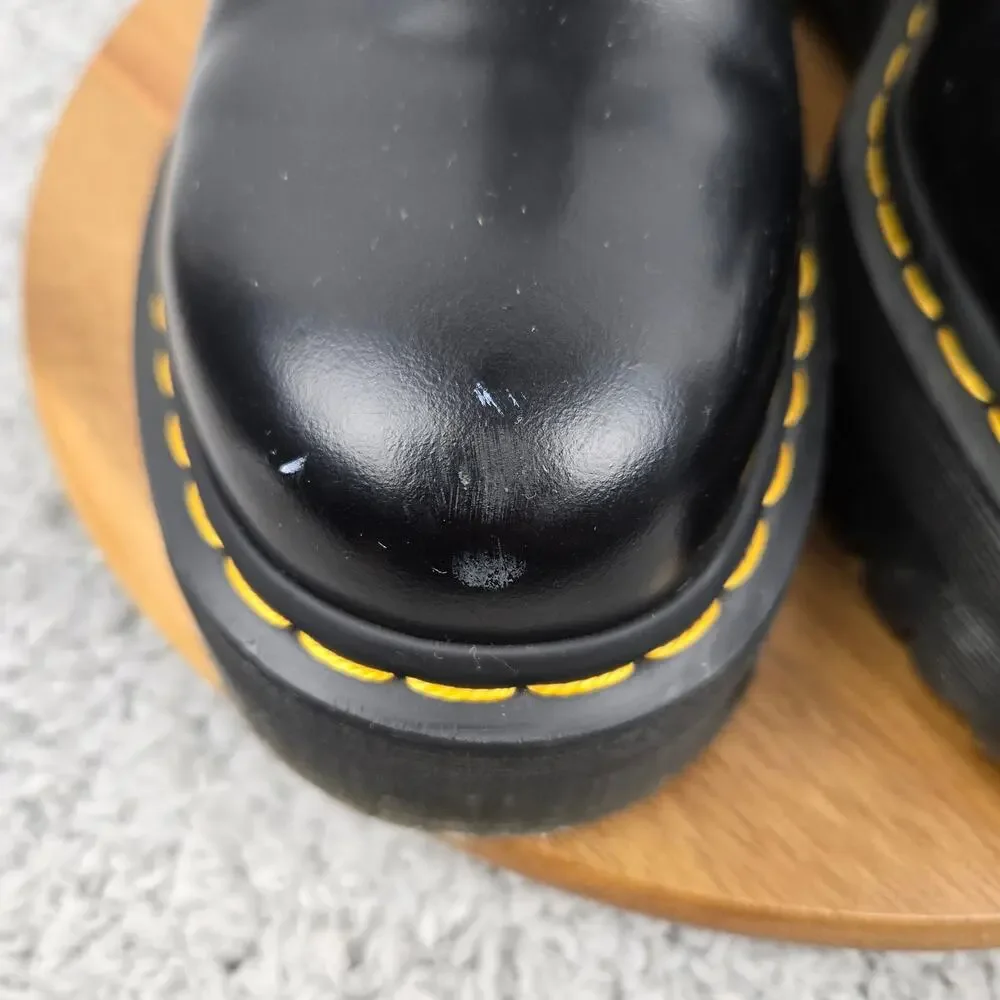 Dr. Martens Womens 10 8053 Quad Black Platform 5-Eye Low Top Casual Y2K Boots